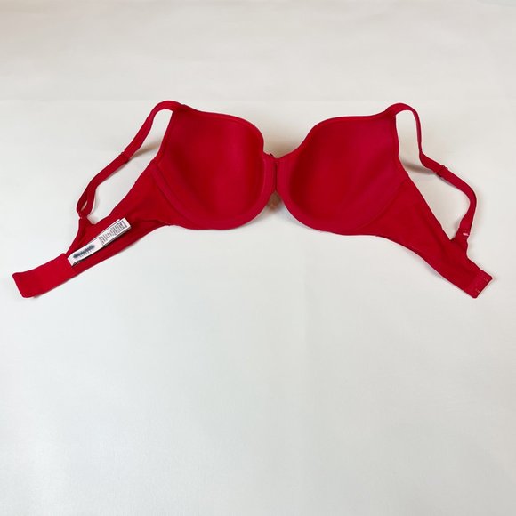 NWOT Victoria's Secret Bra 32DD Body By Victoria Lined Perfect Coverage Red Lace - Picture 4 of 7